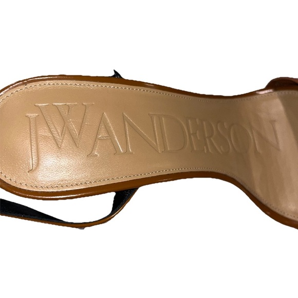 JW ANDERSON Tassel Heel Sandals Brown Black Leather Ankle Strap 38.5 EU 8.5 US - Picture 14 of 14
